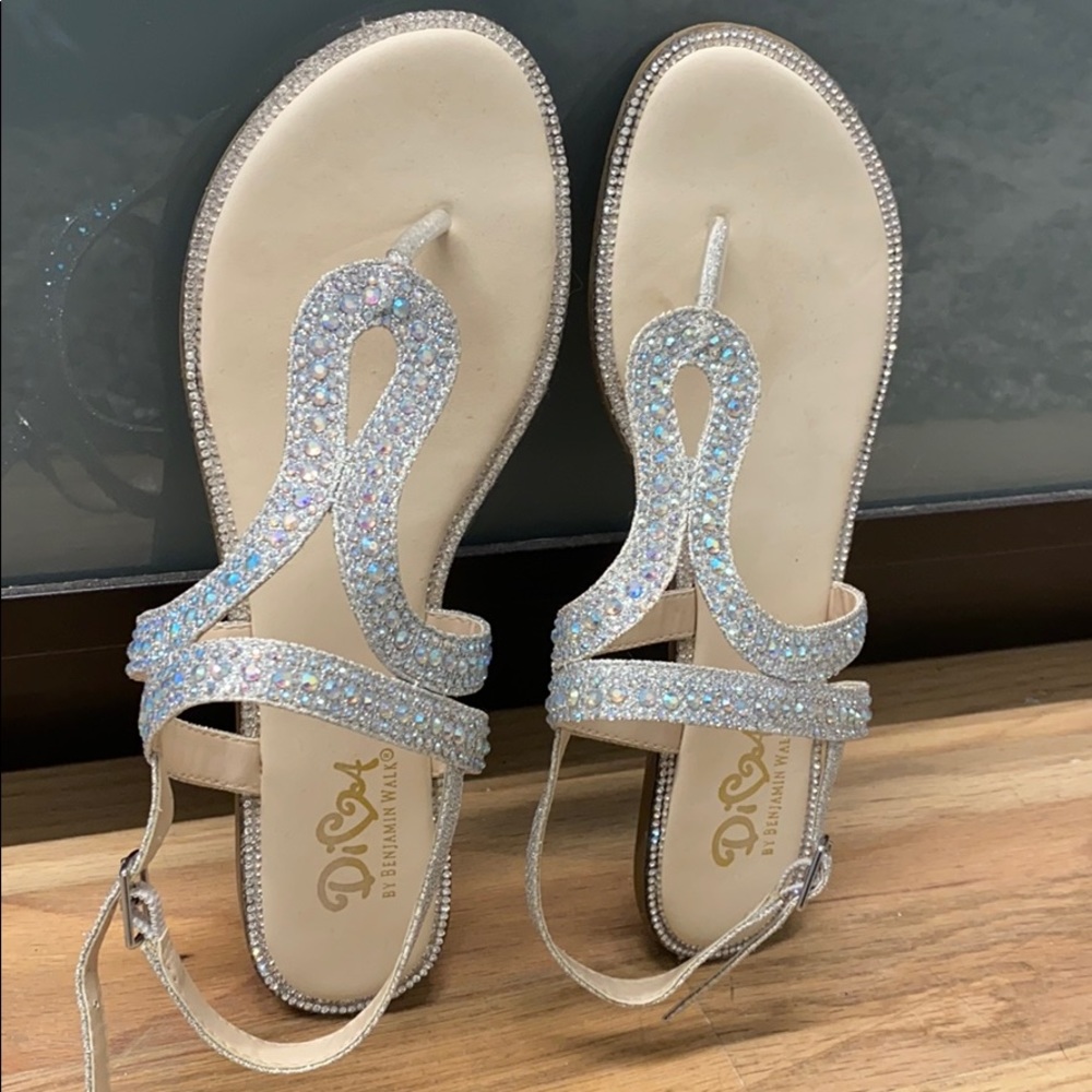 Rhinestone flat sandals